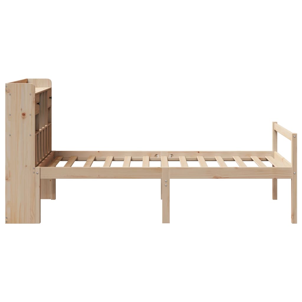 Massivholzbett mit Regal ohne Matratze 90x190 cm Kiefer