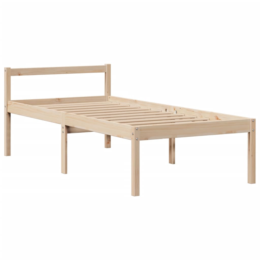 Massivholzbett mit Regal ohne Matratze 90x190 cm Kiefer