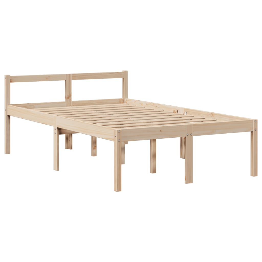 Massivholzbett mit Regal ohne Matratze 135x190 cm Kiefernholz
