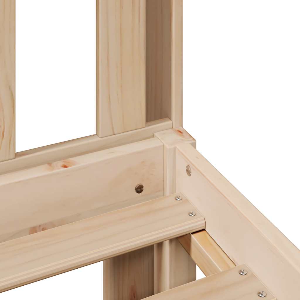 Massivholzbett mit Regal ohne Matratze 140x190 cm Kiefernholz