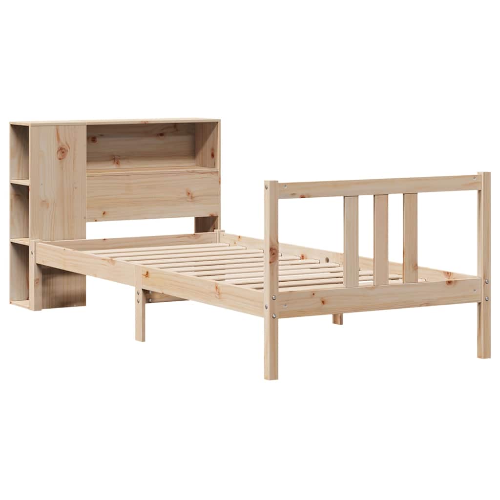 Bücherregalbett ohne Matratze 75x190 cm Massivholz Kiefer