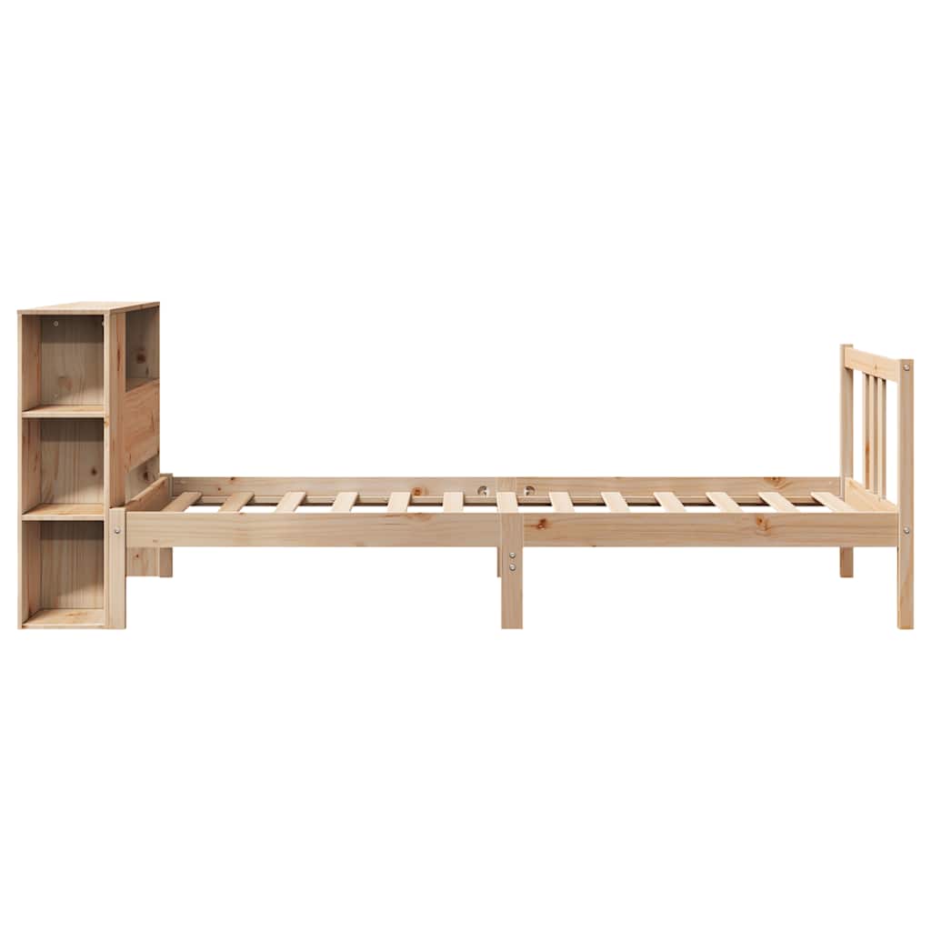 Bücherregalbett ohne Matratze 75x190 cm Massivholz Kiefer