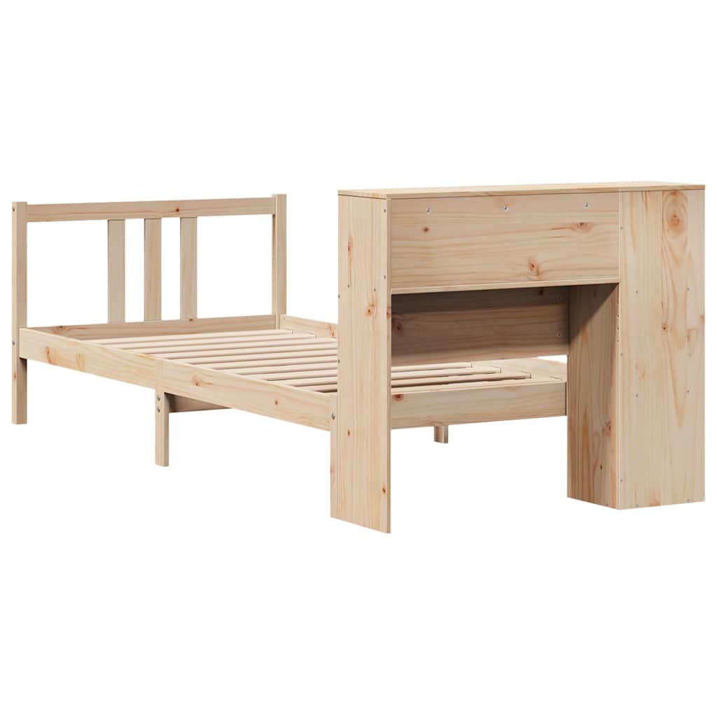 Bücherregalbett ohne Matratze 75x190 cm Massivholz Kiefer