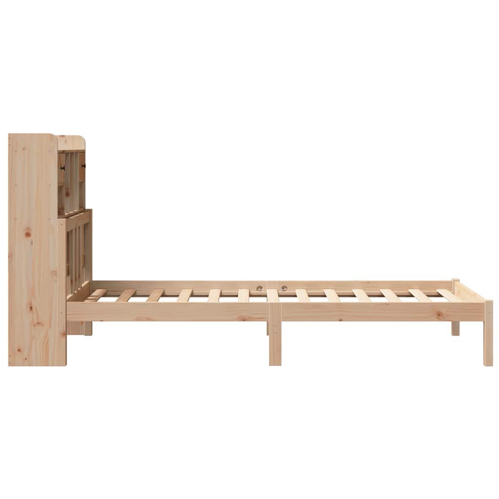 Bücherregalbett ohne Matratze 75x190 cm Massivholz Kiefer