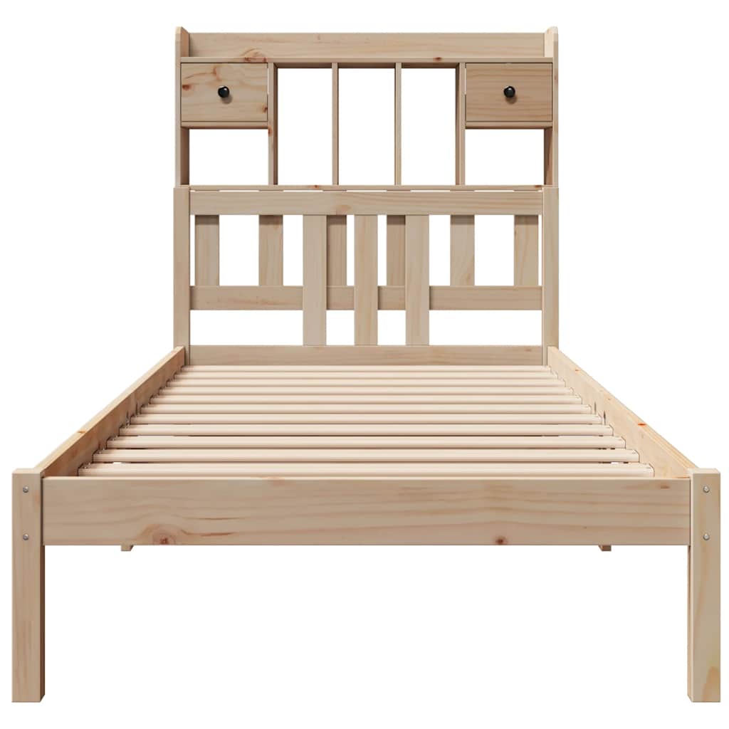 Massivholzbett mit Regal ohne Matratze 90x190 cm Kiefer