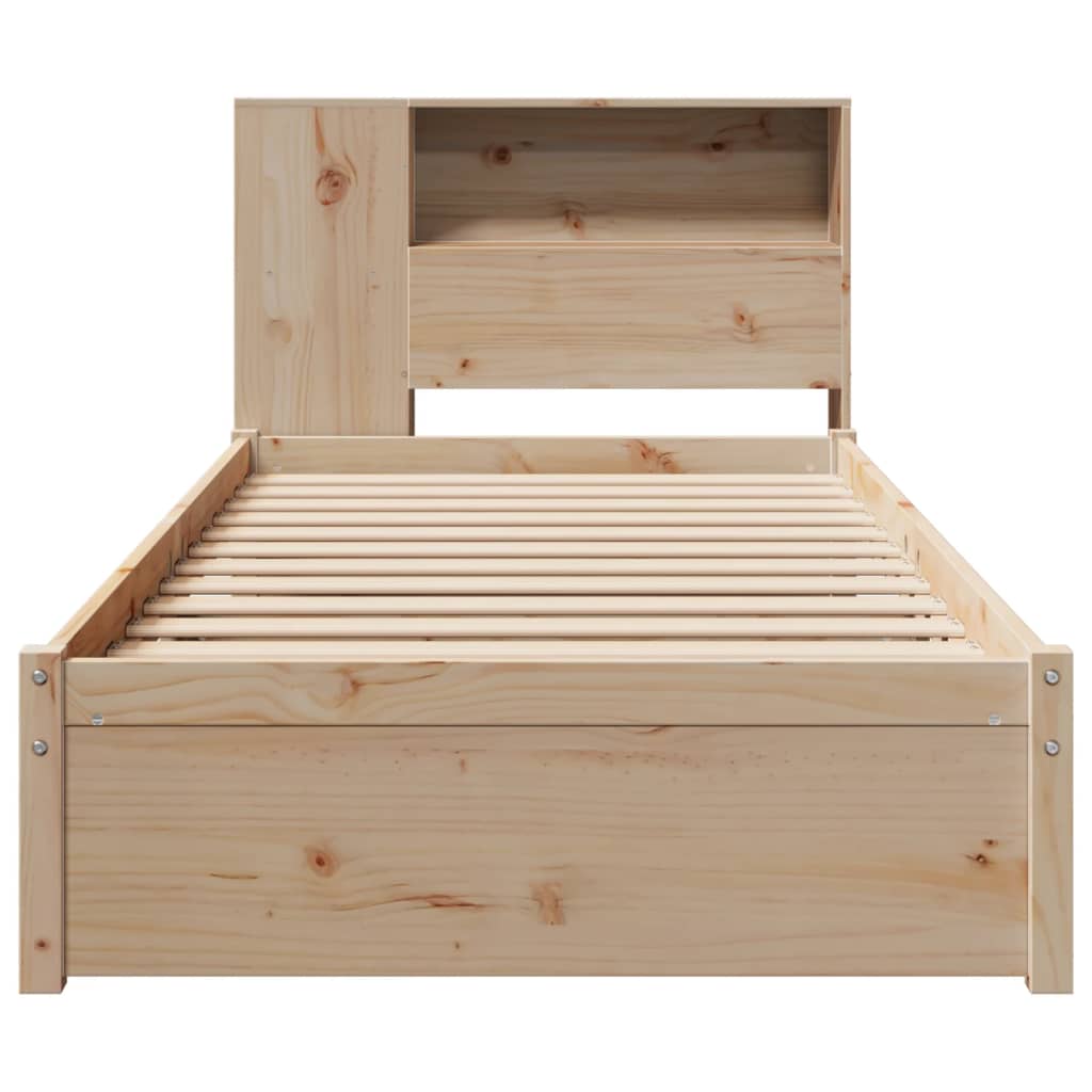 Massivholzbett mit Regal ohne Matratze 90x200 cm Kiefernholz