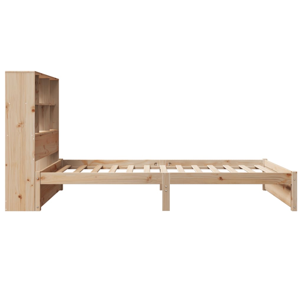 Massivholzbett mit Regal ohne Matratze 90x200 cm Kiefernholz