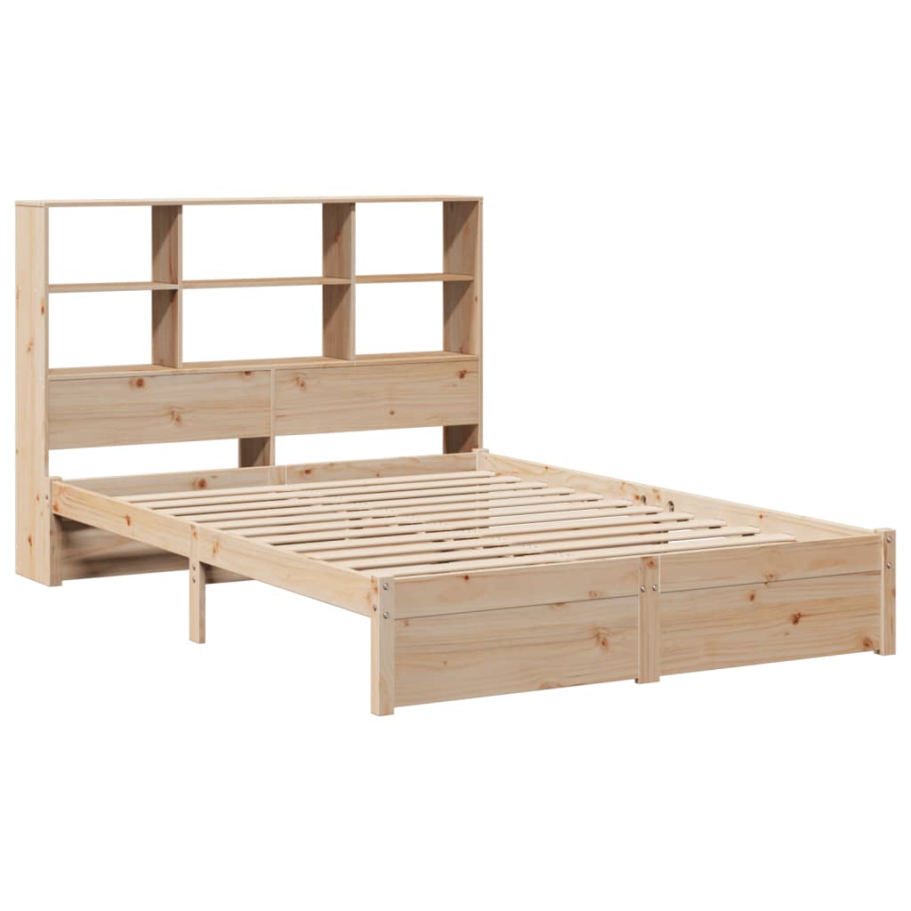 Lit en bois massif avec étagère sans matelas 140x200 cm pinède