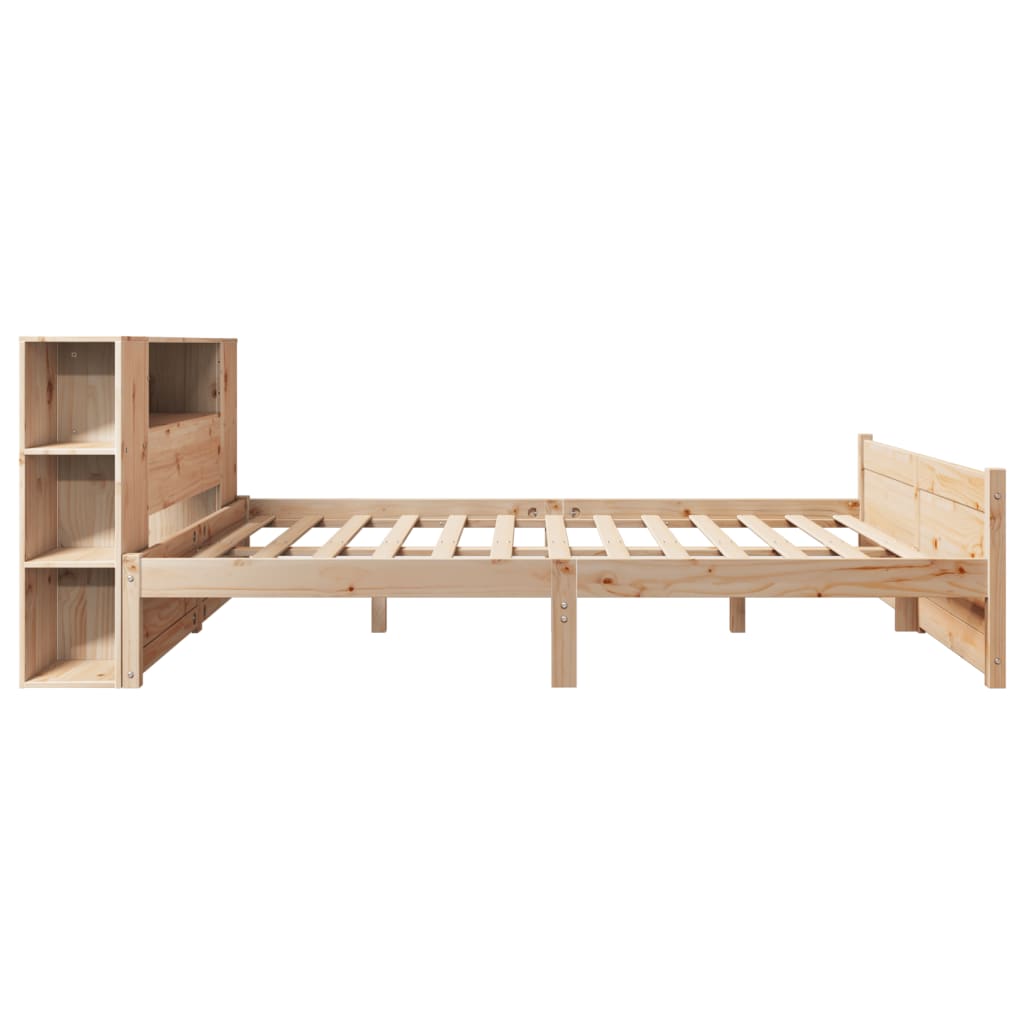 Massivholzbett mit Regal ohne Matratze 135x190 cm Kiefer