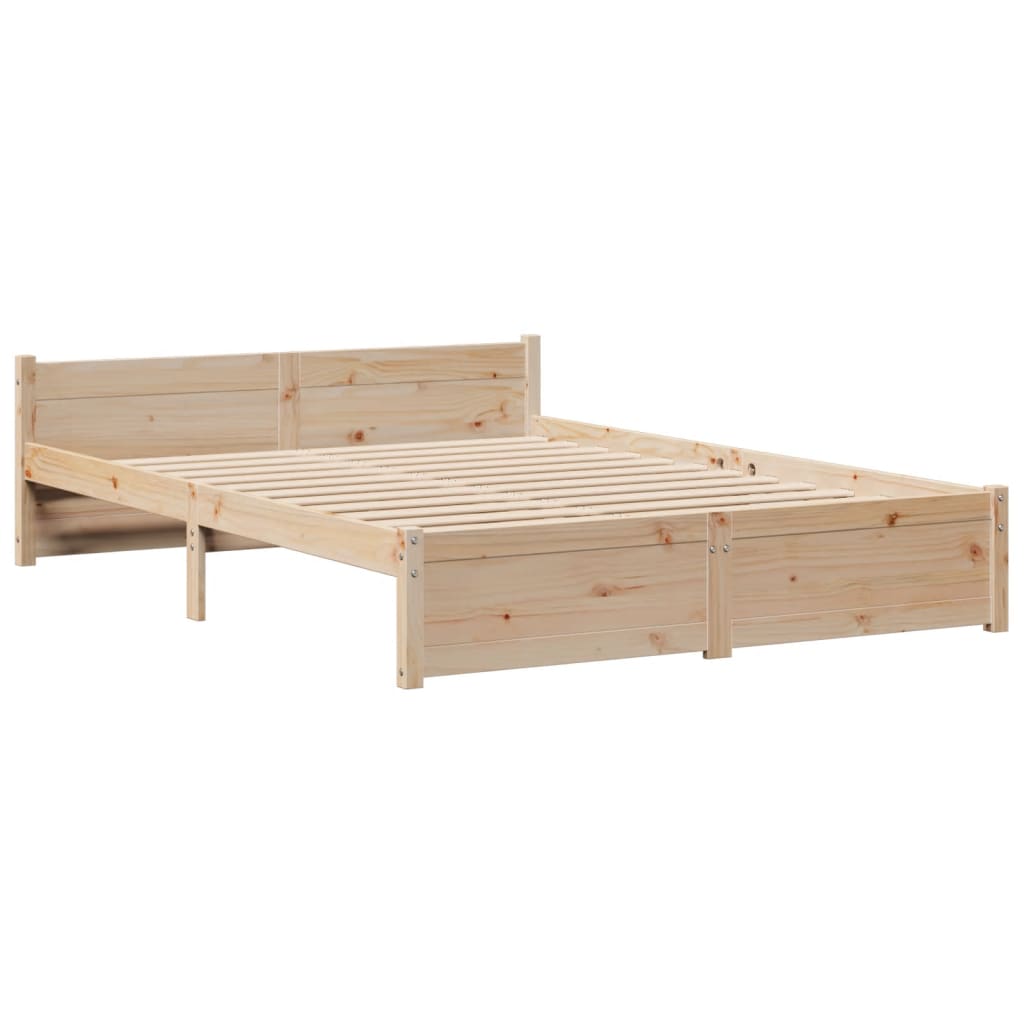 Massivholzbett mit Regal ohne Matratze 135x190 cm Kiefer