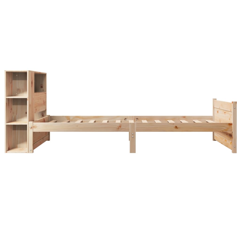 Bücherregalbett ohne Matratze 75x190 cm Massivholz Kiefer