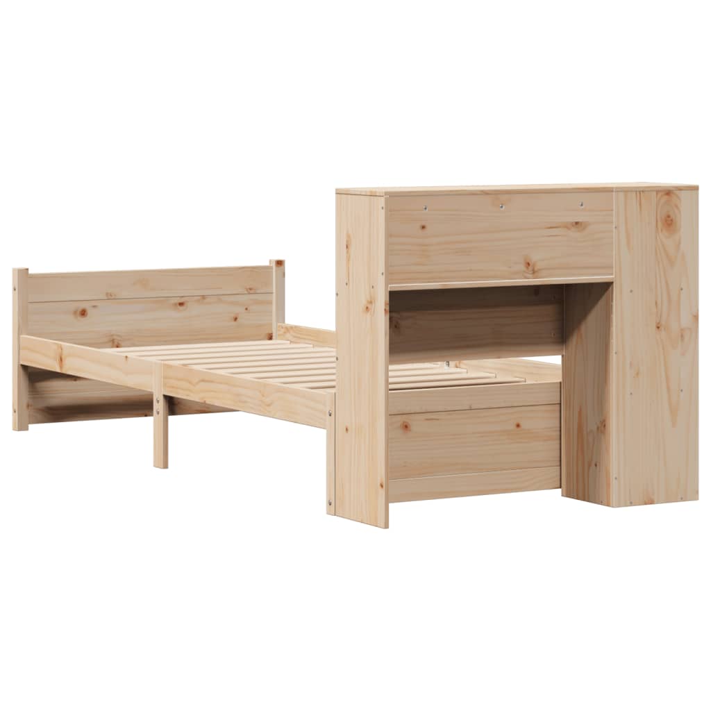 Bücherregalbett ohne Matratze 75x190 cm Massivholz Kiefer