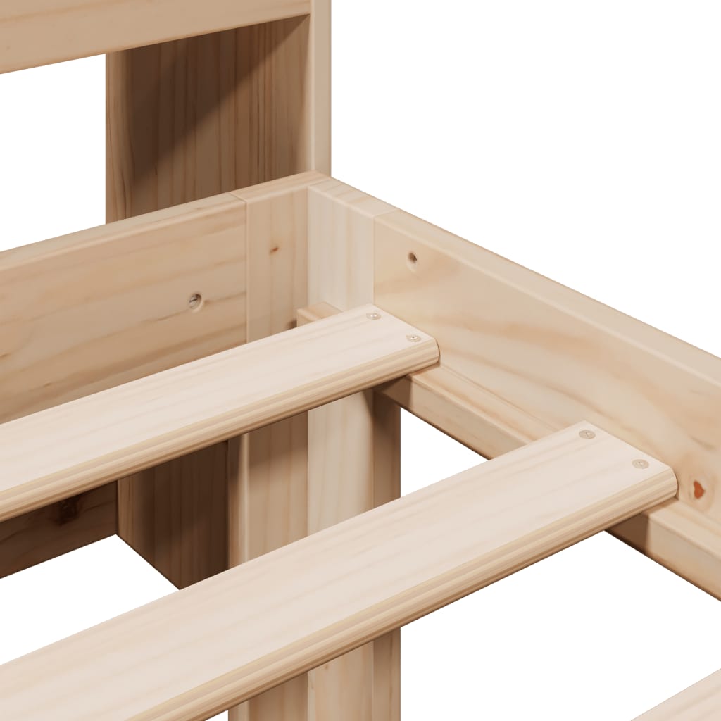 Massivholzbett mit Regal ohne Matratze 100x200 cm Kiefer