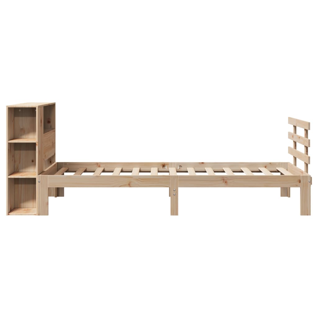 Bücherregalbett ohne Matratze 75x190 cm Massivholz Kiefer