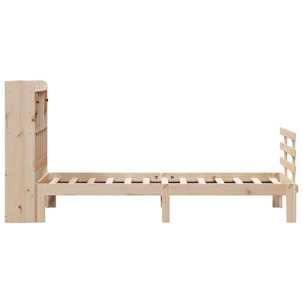 Massivholzbett mit Regal ohne Matratze 90x190 cm Kiefer