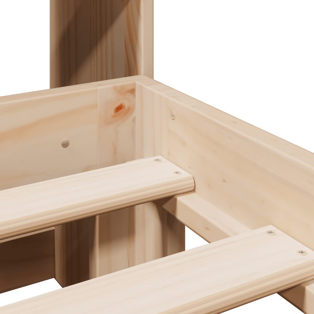 Massivholzbett mit Regal ohne Matratze 140x200 cm Kiefer