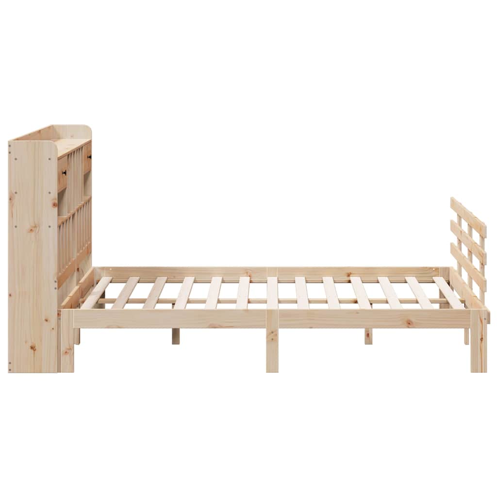 Massivholzbett mit Regal ohne Matratze 180x200 cm Kiefer