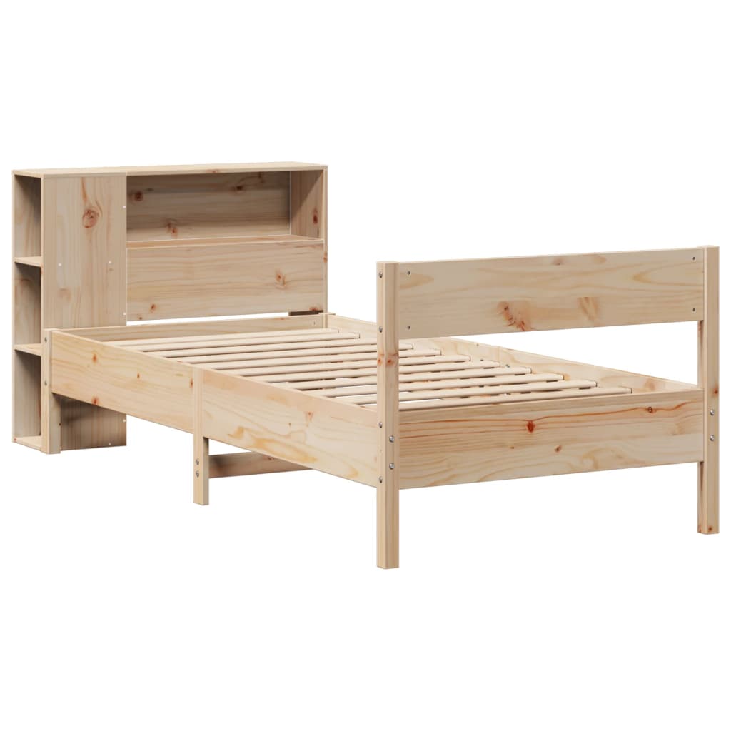 Bücherregalbett ohne Matratze 75x190 cm Massivholz Kiefer