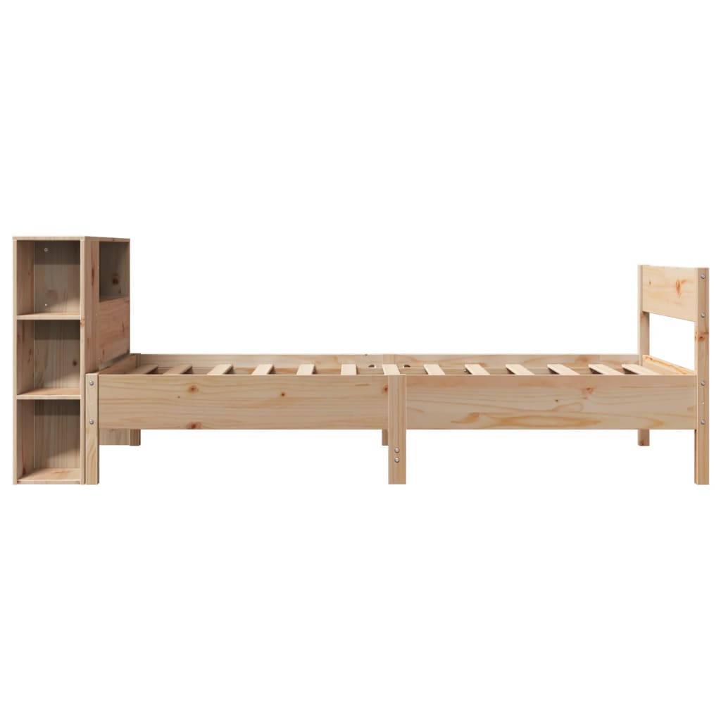 Bücherregalbett ohne Matratze 75x190 cm Massivholz Kiefer