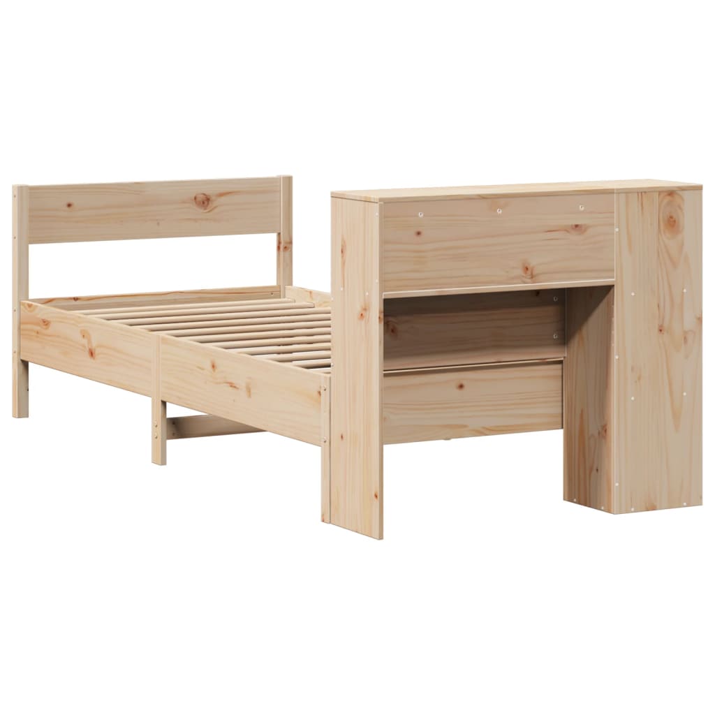 Bücherregalbett ohne Matratze 75x190 cm Massivholz Kiefer