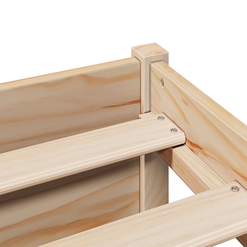 Solid wood bed with shelf without mattress 150x200 cm pine