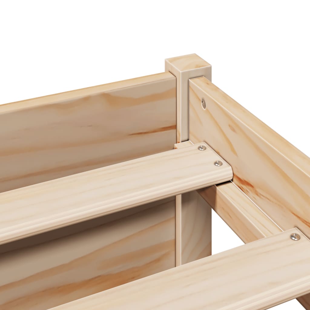 Lit en bois massif avec étagère sans matelas 140x200 cm pin
