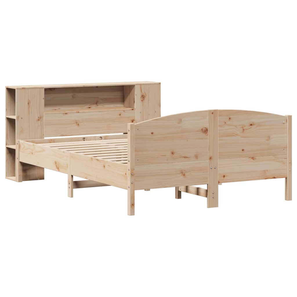 Massivholzbett mit Regal ohne Matratze 135x190 cm Kiefer