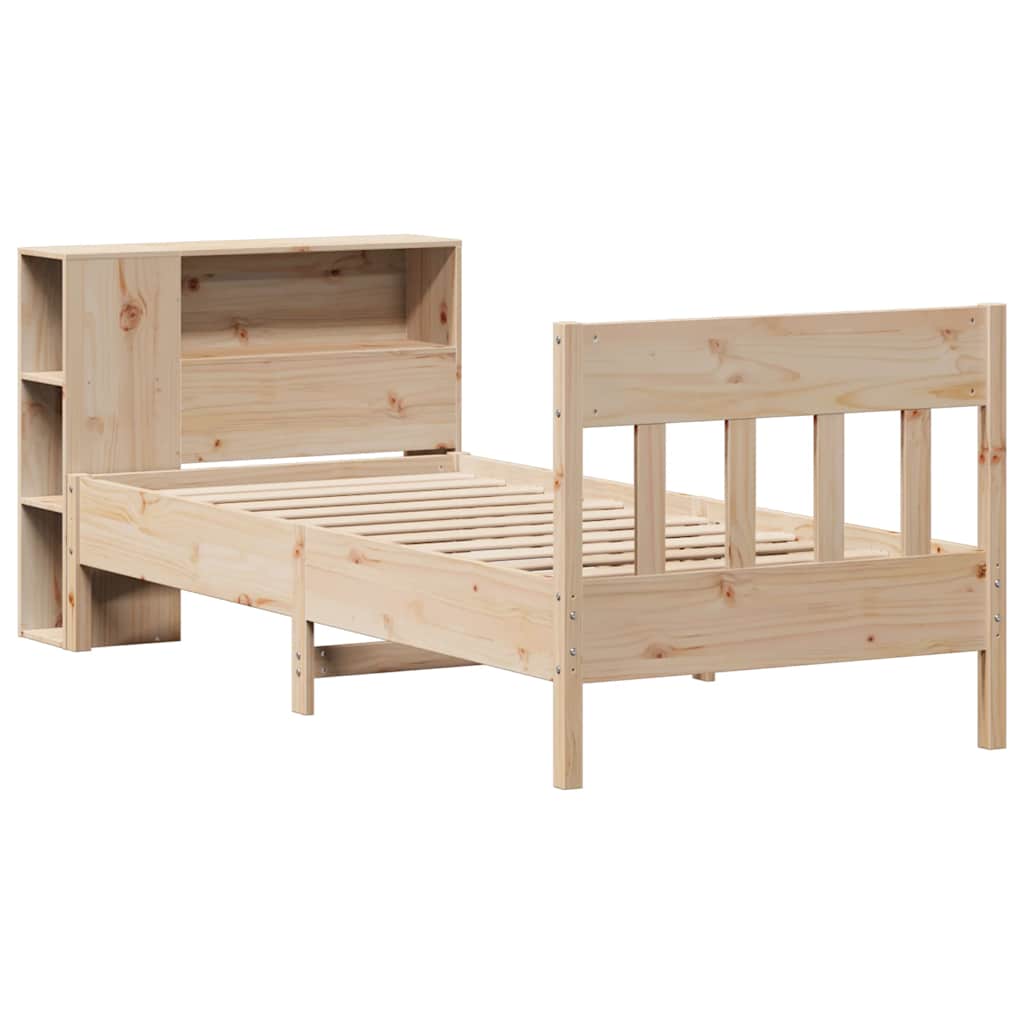 Bücherregalbett ohne Matratze 75x190 cm Massivholz Kiefer