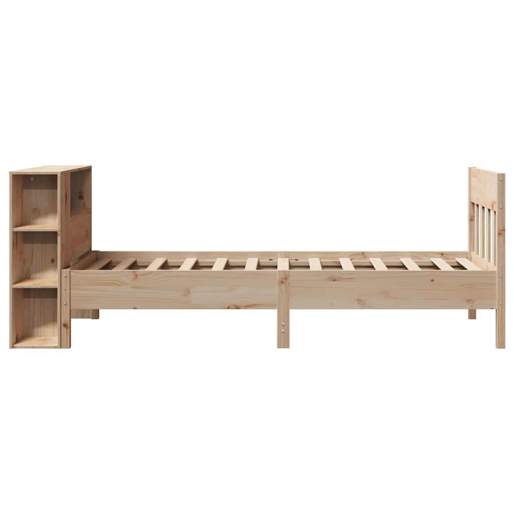 Bücherregalbett ohne Matratze 75x190 cm Massivholz Kiefer