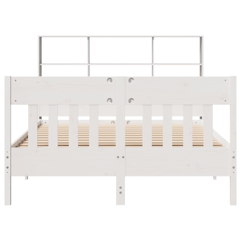 Massivholzbett ohne Matratze Weiß 160x200 Kiefernholz