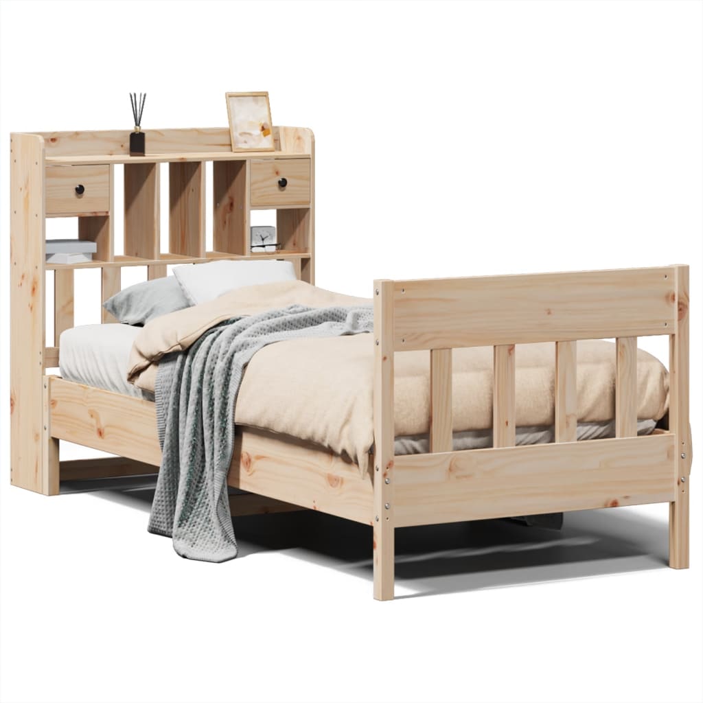 Massivholzbett ohne Matratze 75x190 cm Kiefernholz
