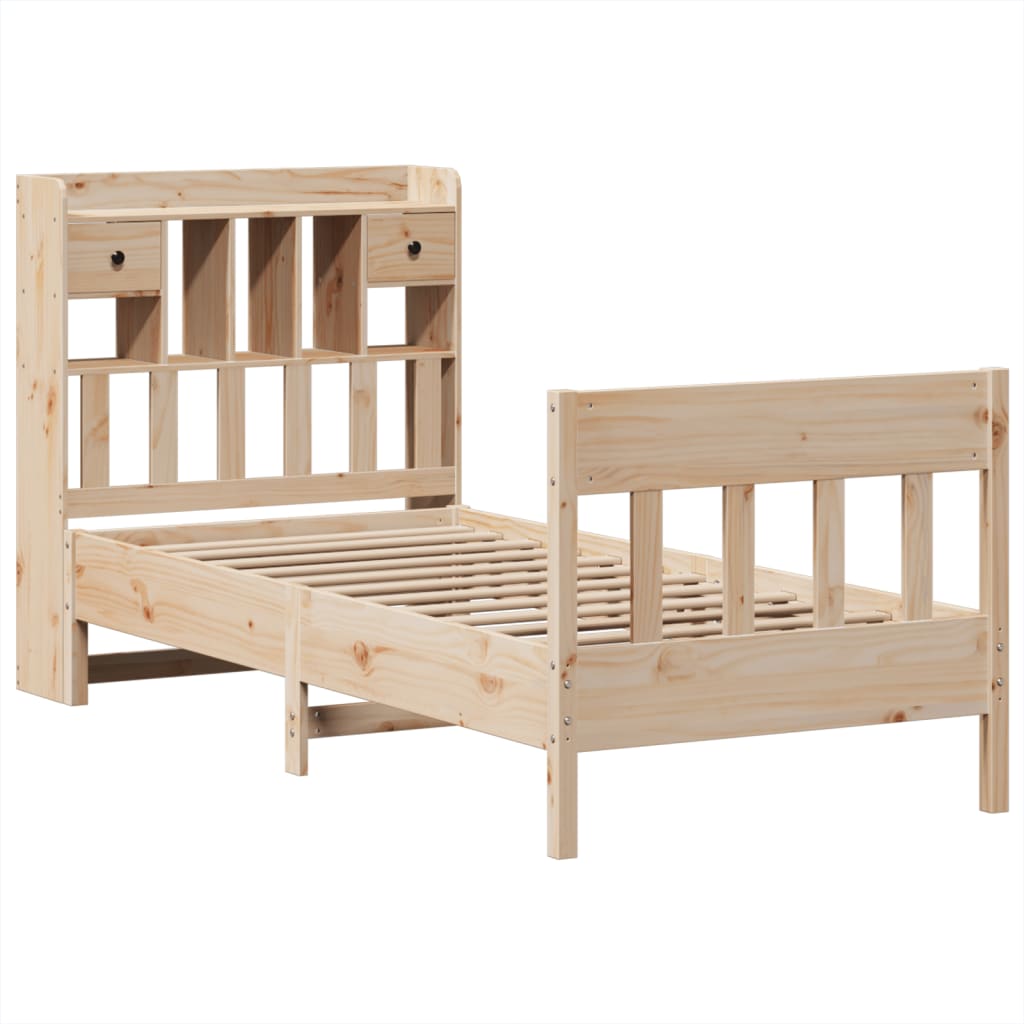 Massivholzbett ohne Matratze 75x190 cm Kiefernholz