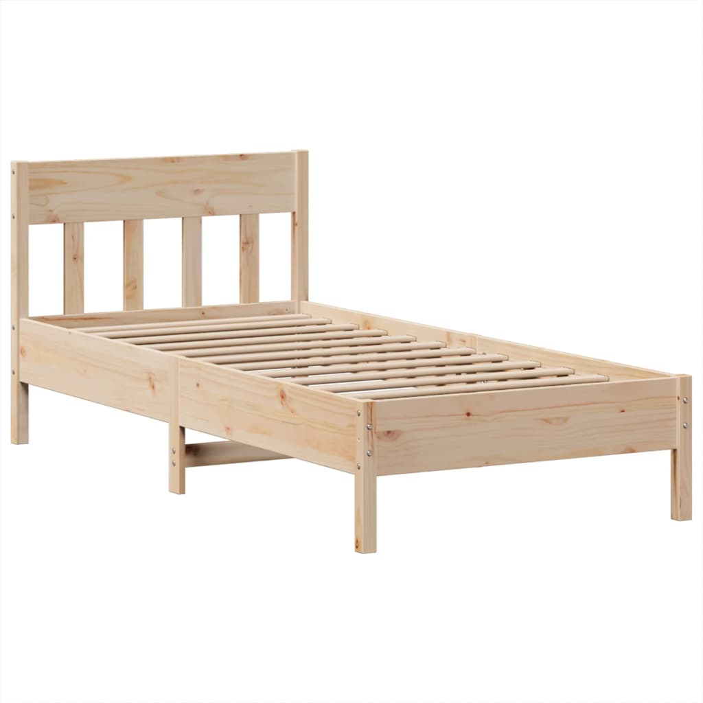 Massivholzbett ohne Matratze 75x190 cm Kiefernholz