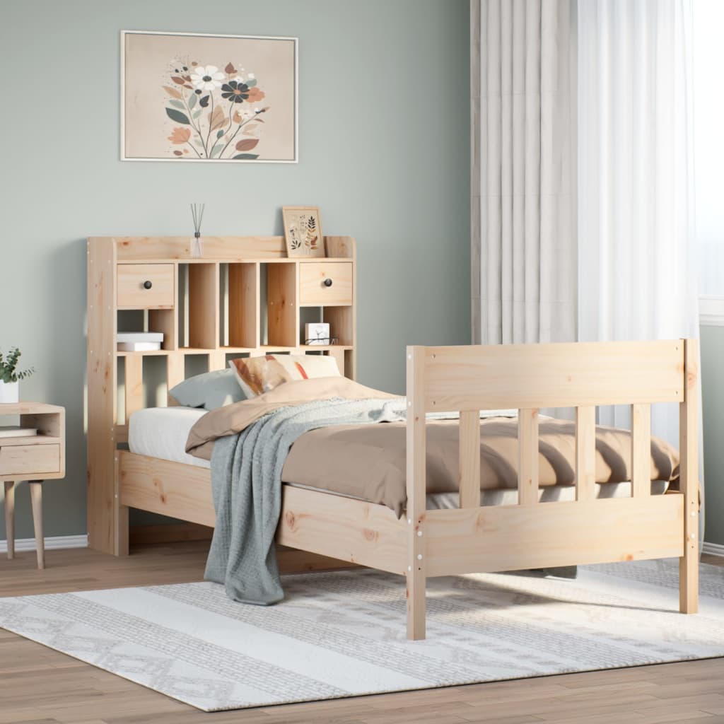 Massivholzbett ohne Matratze 75x190 cm Kiefernholz