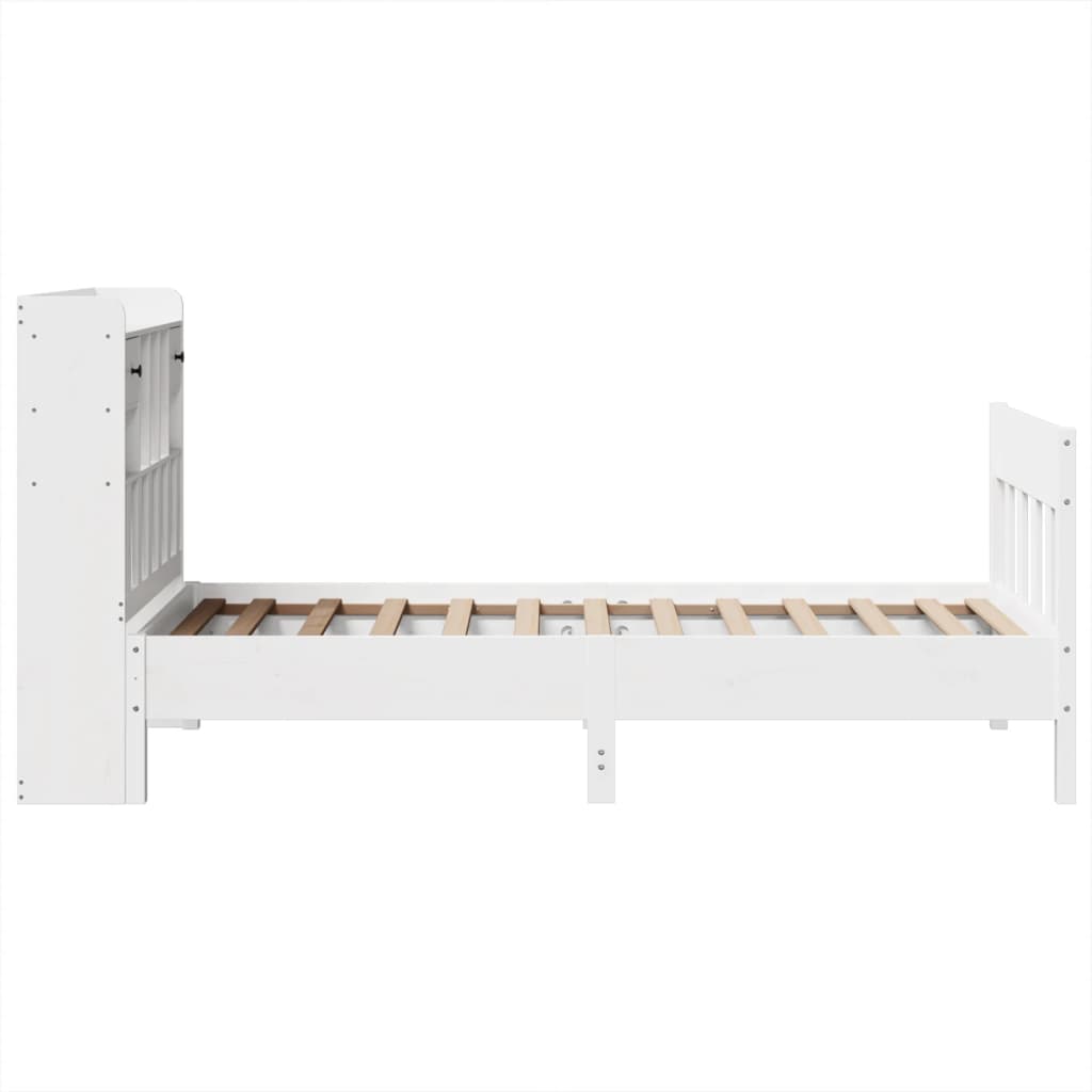 Massivholzbett ohne Matratze Weiß 75x190 cm Kiefernholz