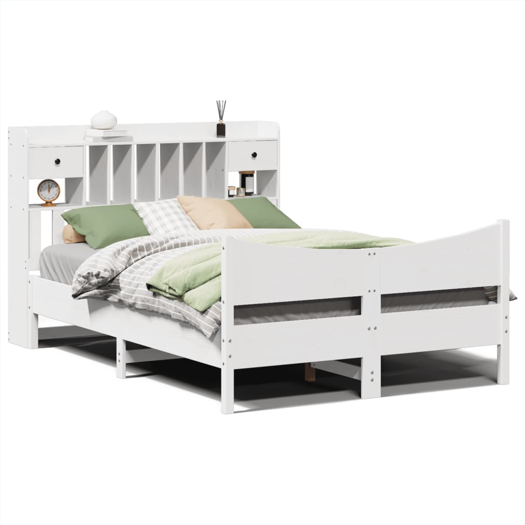 Massivholzbett ohne Matratze Weiß 160x200 Kiefernholz