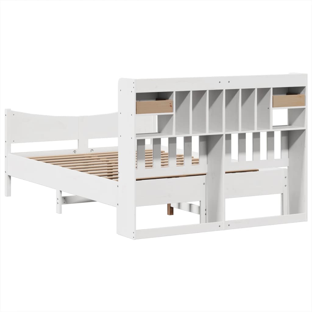 Massivholzbett ohne Matratze Weiß 160x200 Kiefernholz