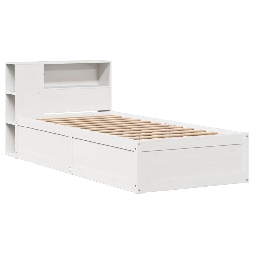 Massivholzbett ohne Matratze Weiß 75x190 cm Kiefernholz