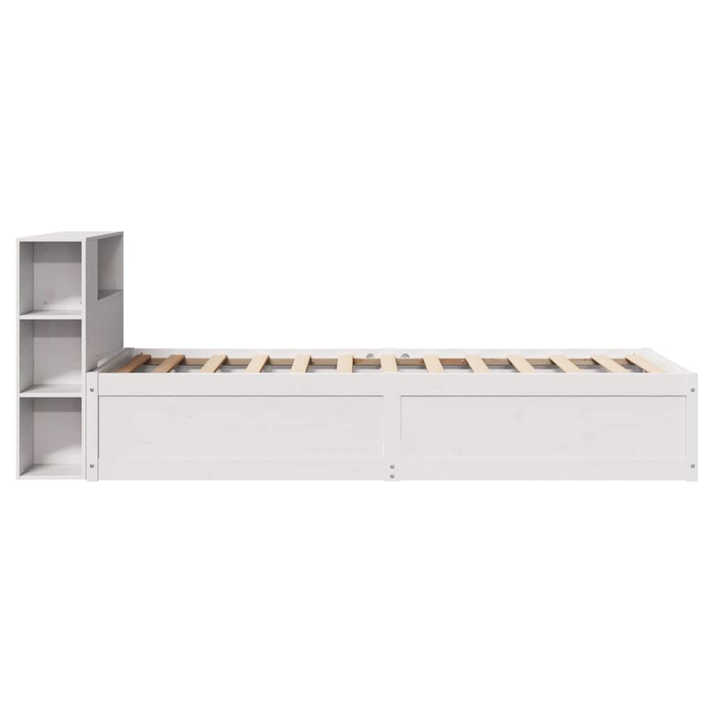 Massivholzbett ohne Matratze Weiß 75x190 cm Kiefernholz