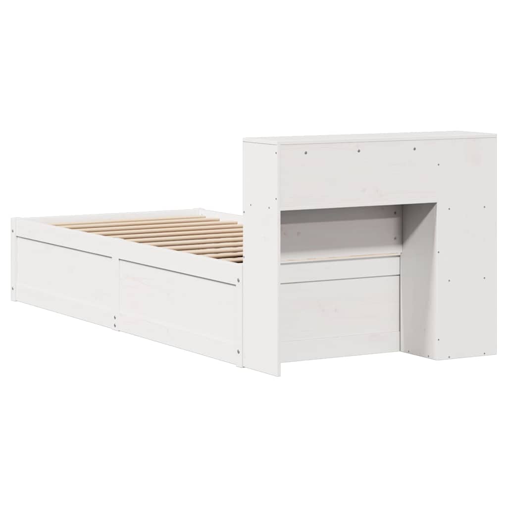 Massivholzbett ohne Matratze Weiß 75x190 cm Kiefernholz