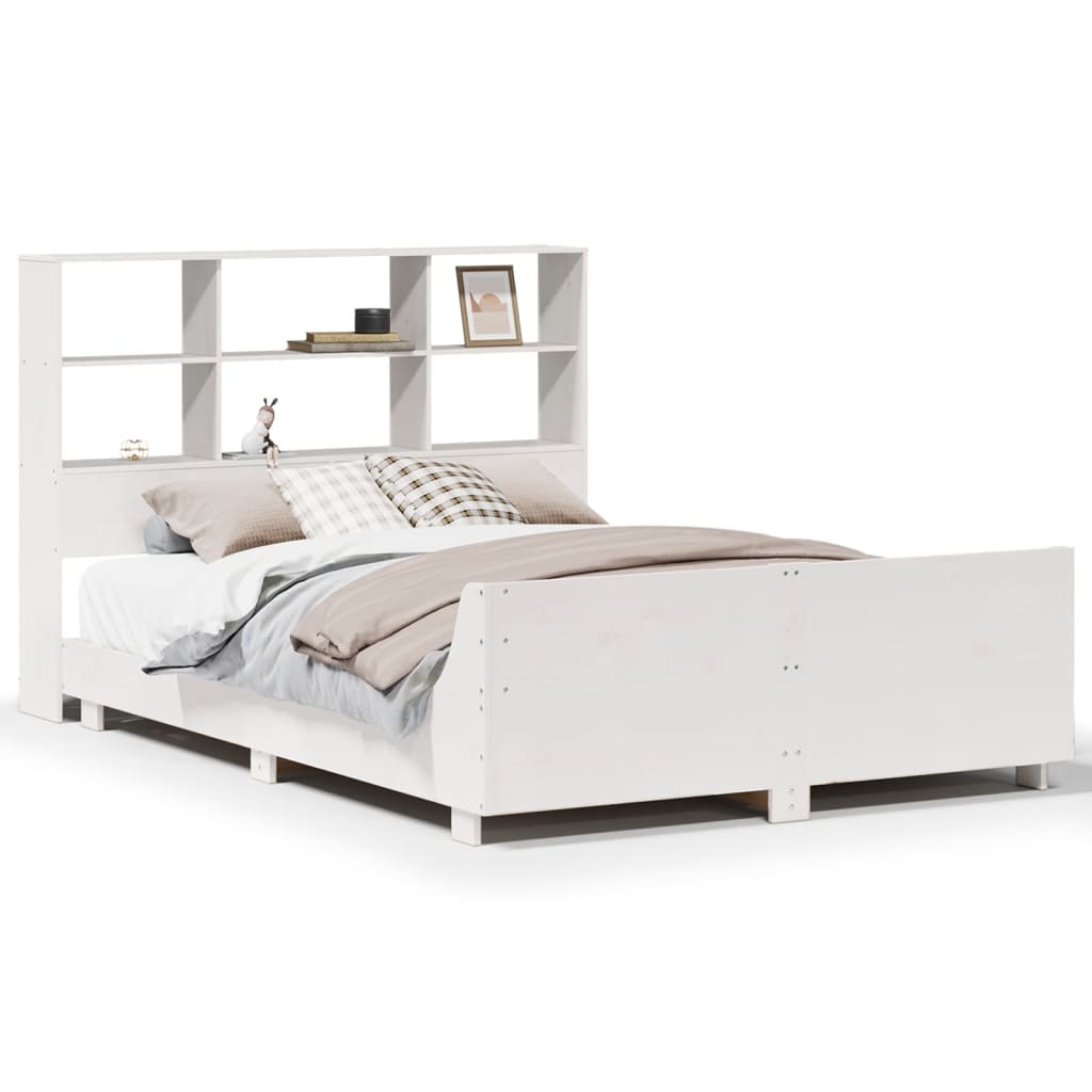 Massivholzbett ohne Matratze Weiß 160x200 Kiefernholz
