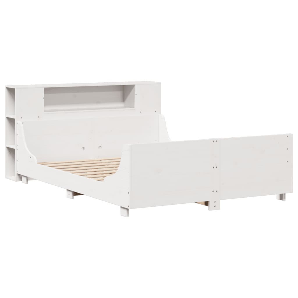 Massivholzbett ohne Matratze Weiß 160x200 Kiefernholz