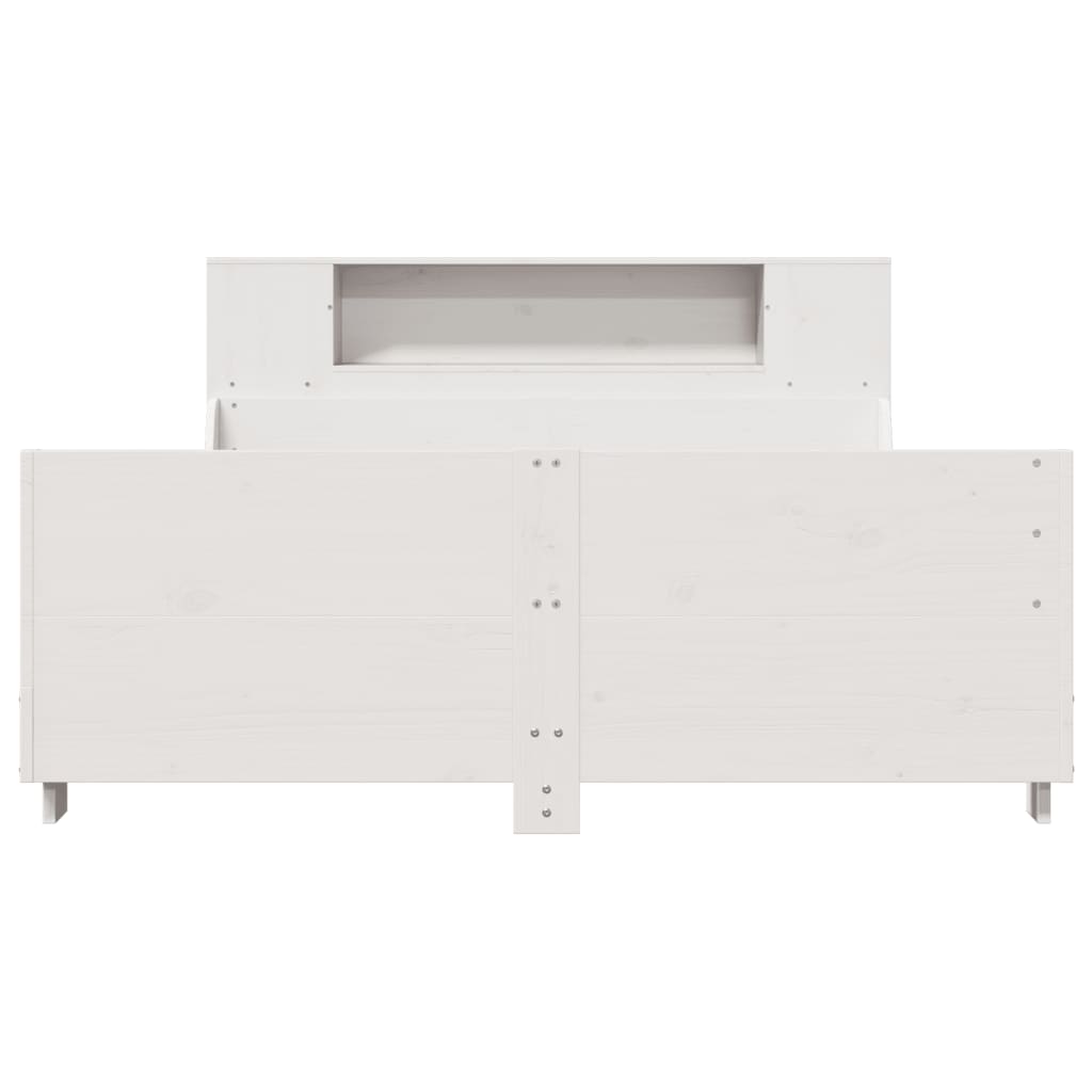 Massivholzbett ohne Matratze Weiß 140x200 cm Kiefernholz