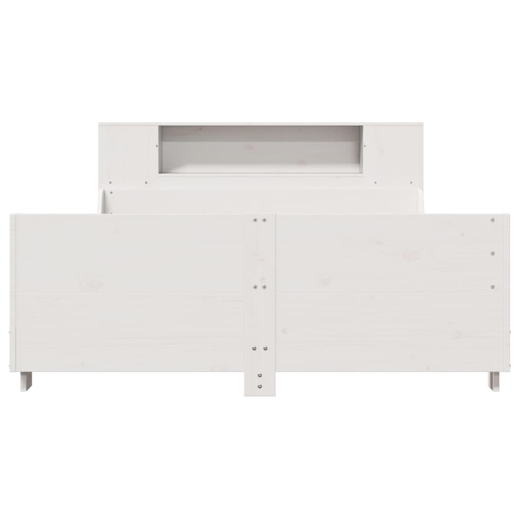 Massivholzbett ohne Matratze Weiß 140x190 cm Kiefernholz