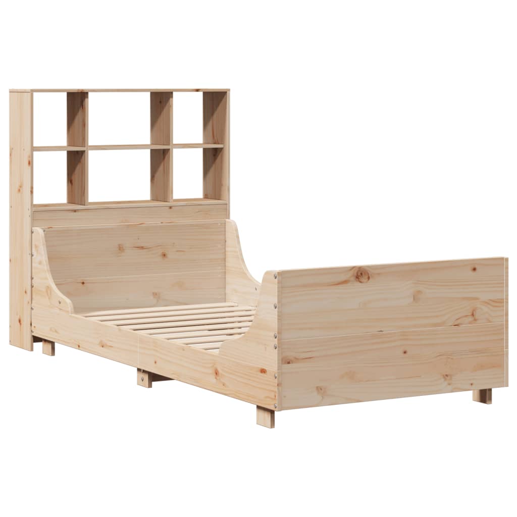 Massivholzbett mit Regal ohne Matratze 90x200 cm Massivholz