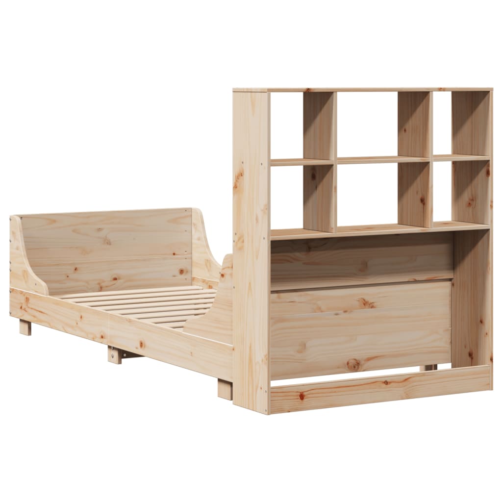 Massivholzbett mit Regal ohne Matratze 90x200 cm Massivholz