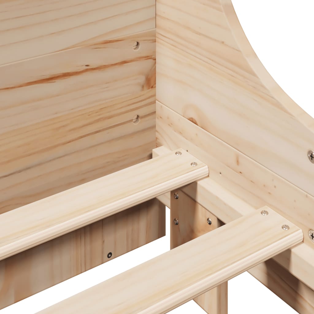 Massivholzbett mit Regal ohne Matratze 120x190 cm Massivholz