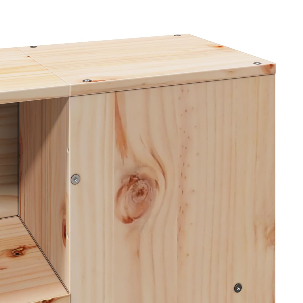 Lit en bois massif avec étagère sans matelas 120x190 cm en bois massif