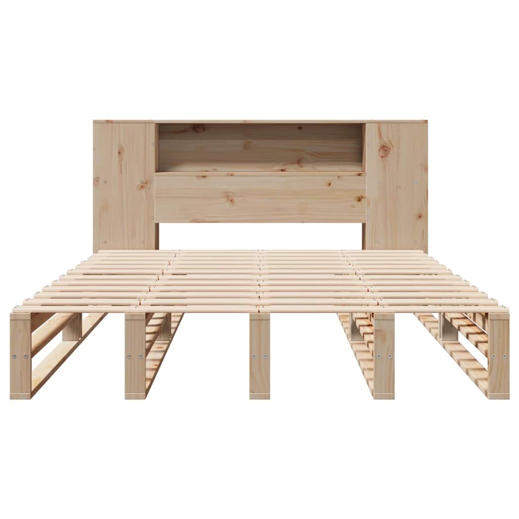 Massivholzbett mit Regal ohne Matratze 135x190 cm Massivholz