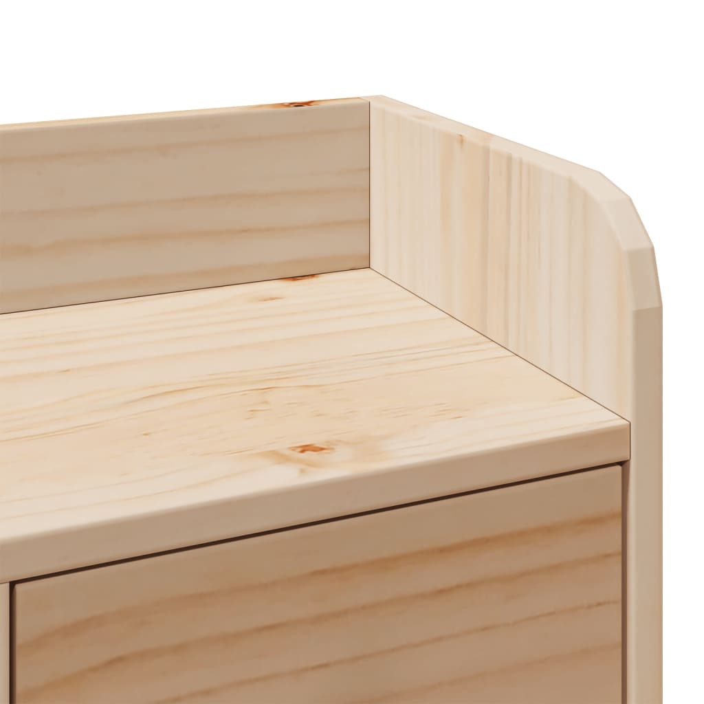 Lit en bois massif avec étagère sans matelas 140x200 cm pinède